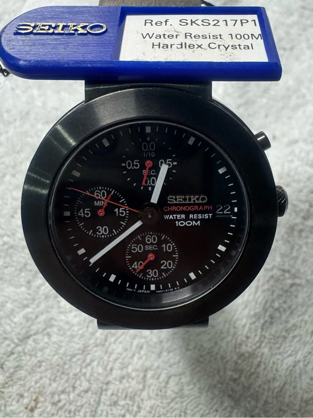Seiko Black and Red Chronograph Watch