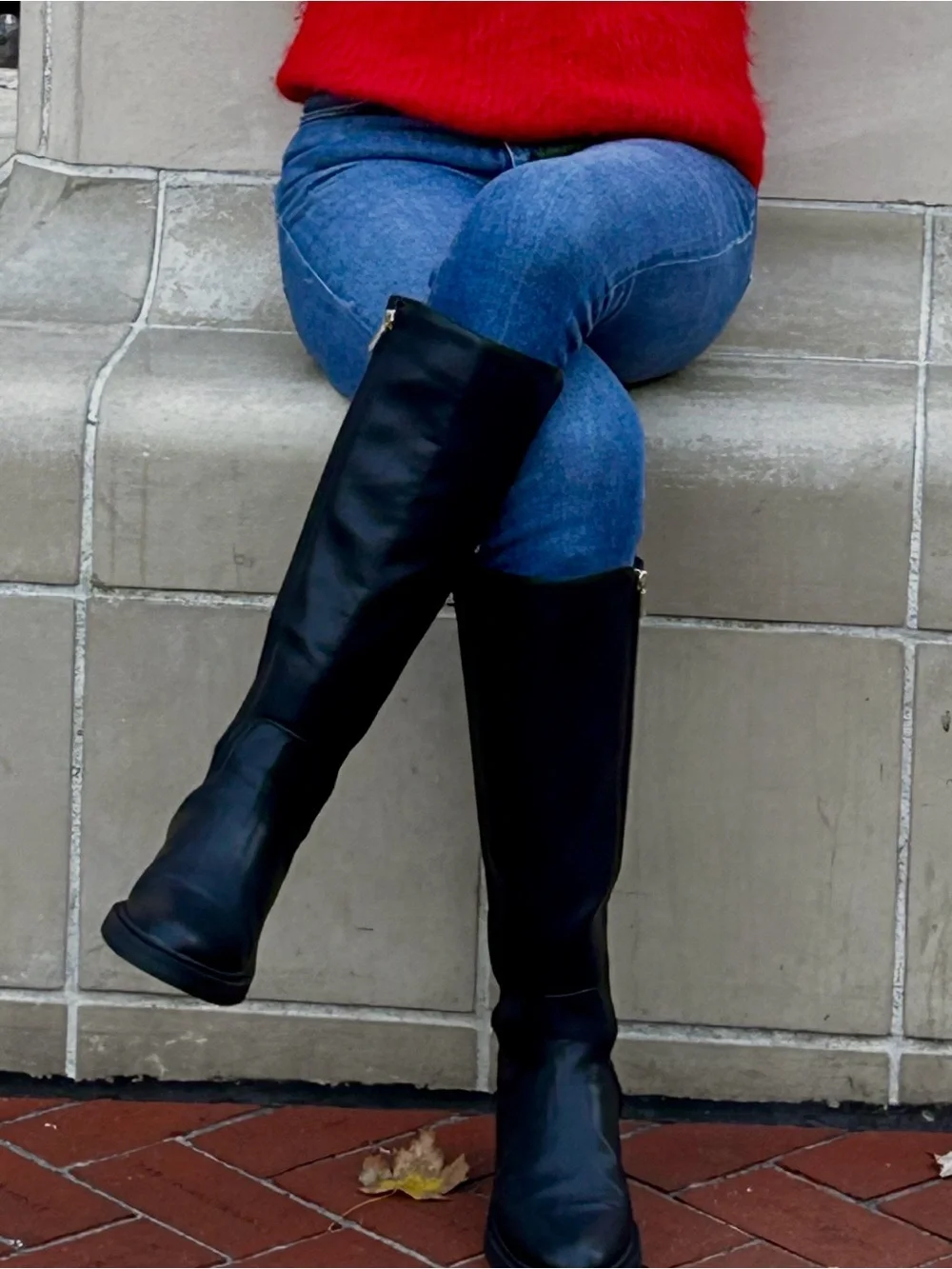 Classic Black Knee-High Leather Boots - Reaction by Kennet Cole