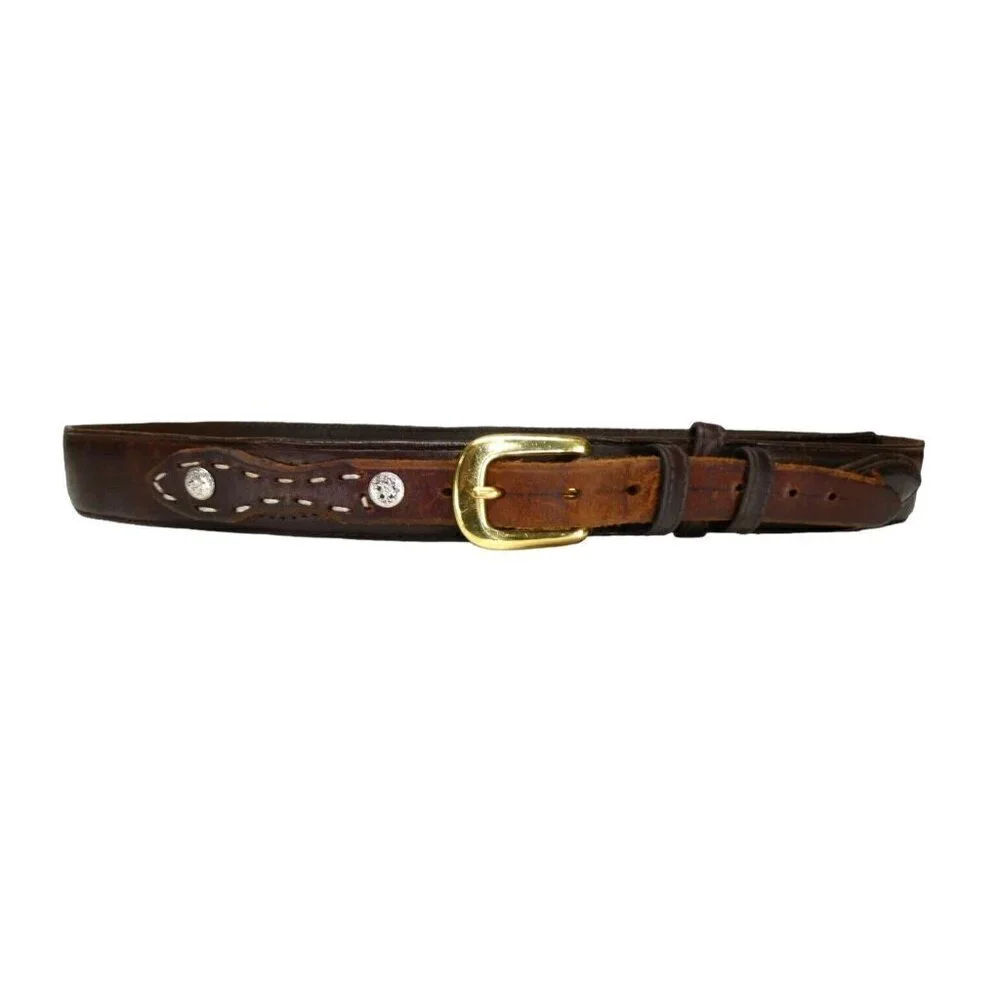 Western Classic Schaefer‎ Outfitters Ranch Wear Leather Belt Brown 41