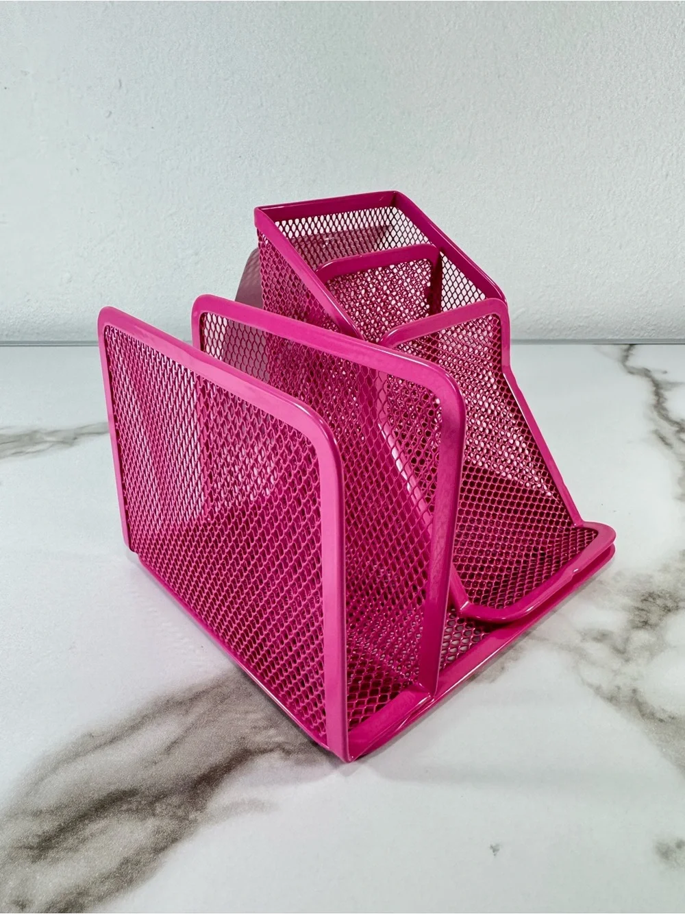 2 Pcs 3-Drawer & Compartment Metal Mesh Office Home Desktop Storage Organizer