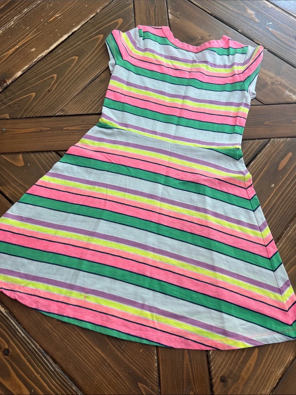 Girls' GAP Striped Pink & Green Casual Dress