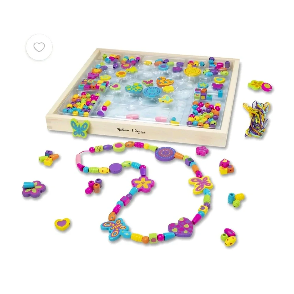 Melissa & Doug Created by Me Wooden Bead Bouquet Jewelry Making Kit 220+ Beads
