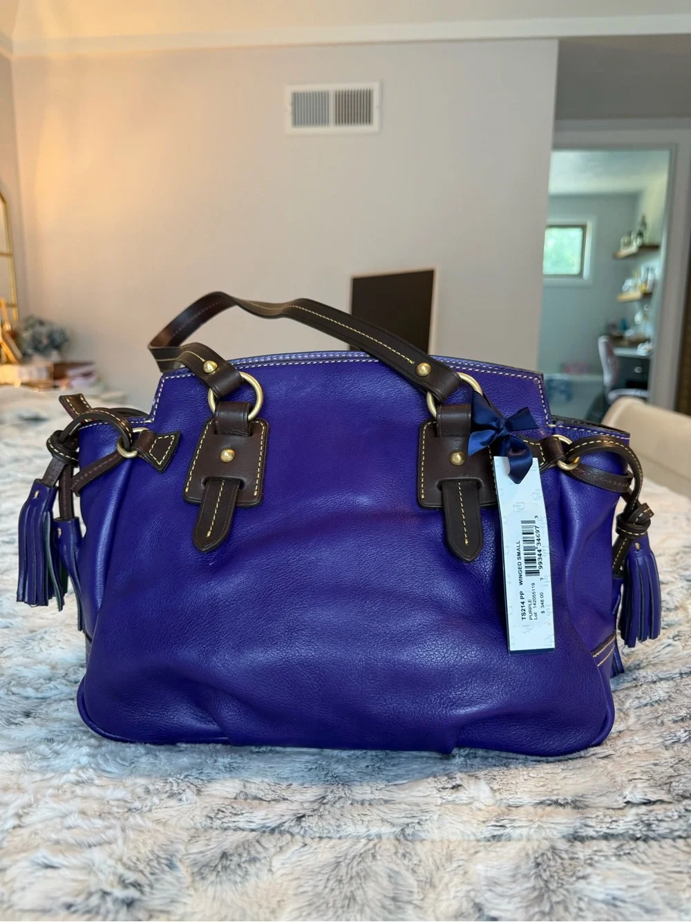 Dooney & Bourke Purple Leather Toledo Satchel