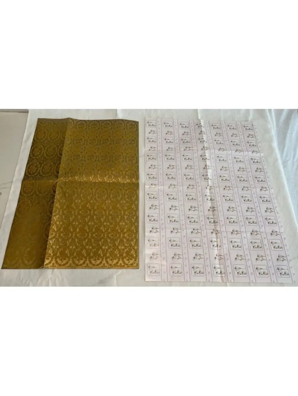 Vintage Birthday, Floral, Kids Wrapping Paper lot with velvet, metallic accents