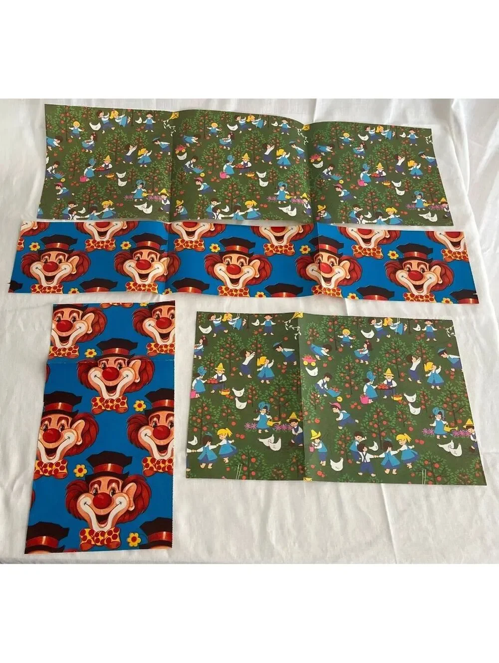 Vintage Birthday, Floral, Kids Wrapping Paper lot with velvet, metallic accents