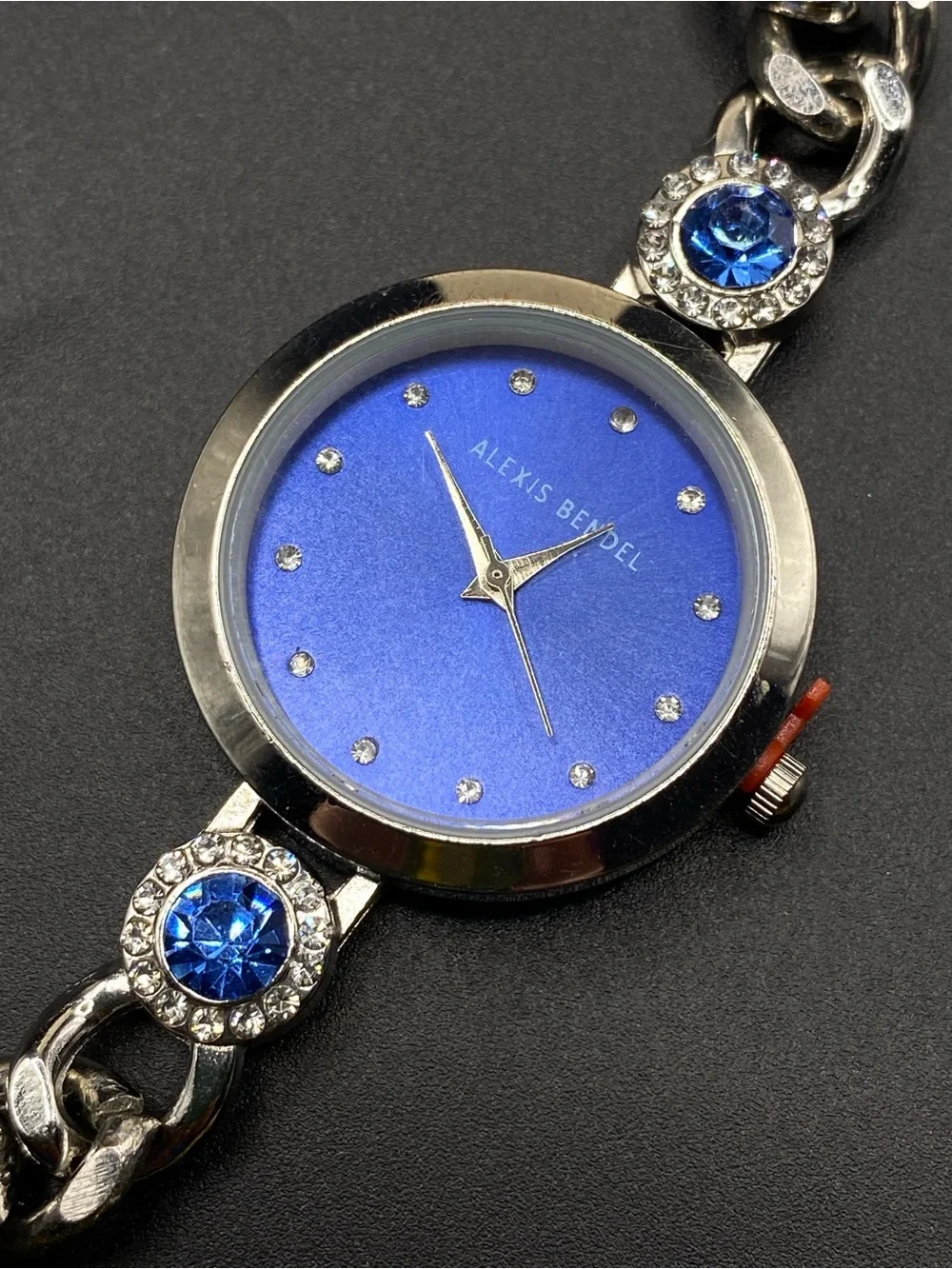 ALEXIS BENDEL Silver & Blue Quartz Watch
