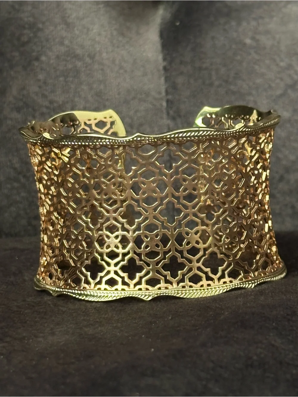Kendra Scott “Candice” Rose Gold Filigree Open Cuff Bracelet