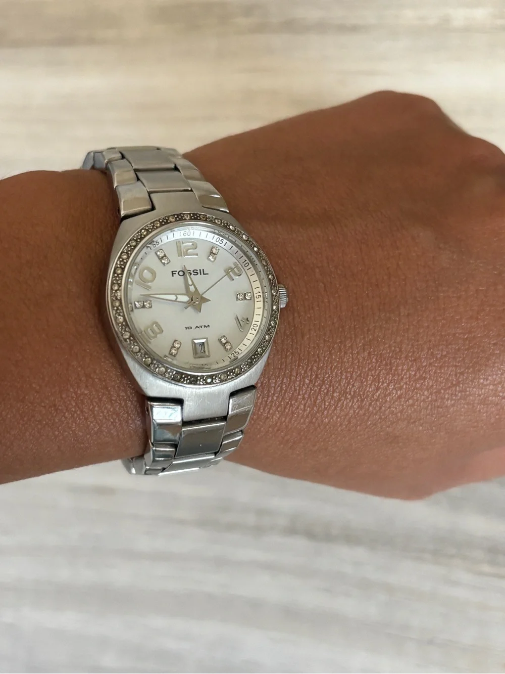 Fossil Women's Colleague Y2K Quartz Stainless Steel Silver Three-Hand Watch