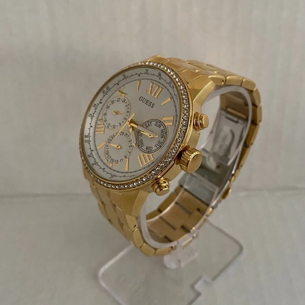NEW GUESS Gold-Tone Classic Multi-function Watch
