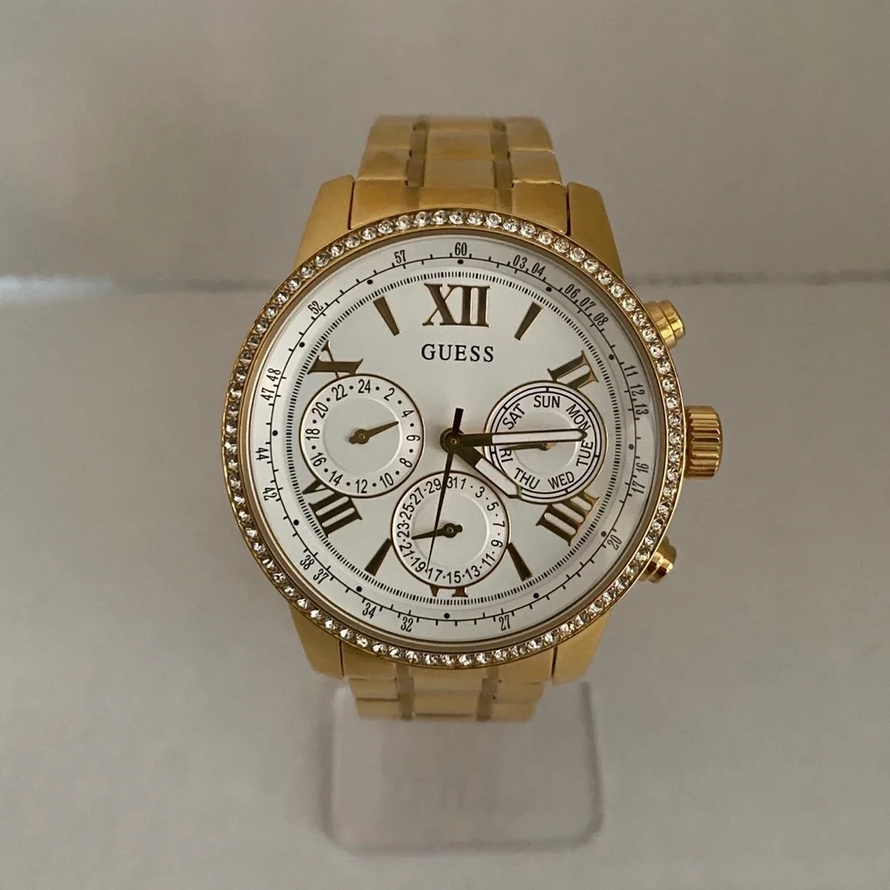 NEW GUESS Gold-Tone Classic Multi-function Watch