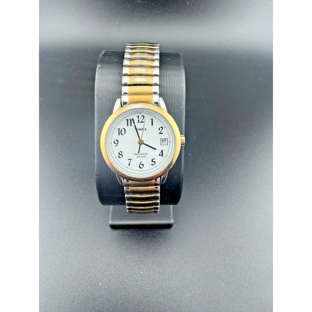 Vintage Timex Indiglo Two-Tone Ladies Watch Date WR30M