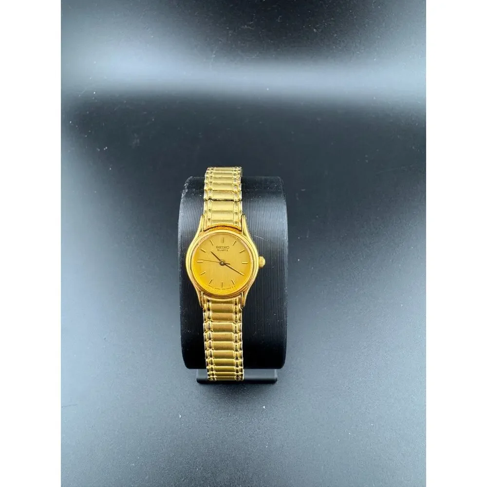 Vintage Seiko Quartz Ladies Watch Gold Tone Champagne