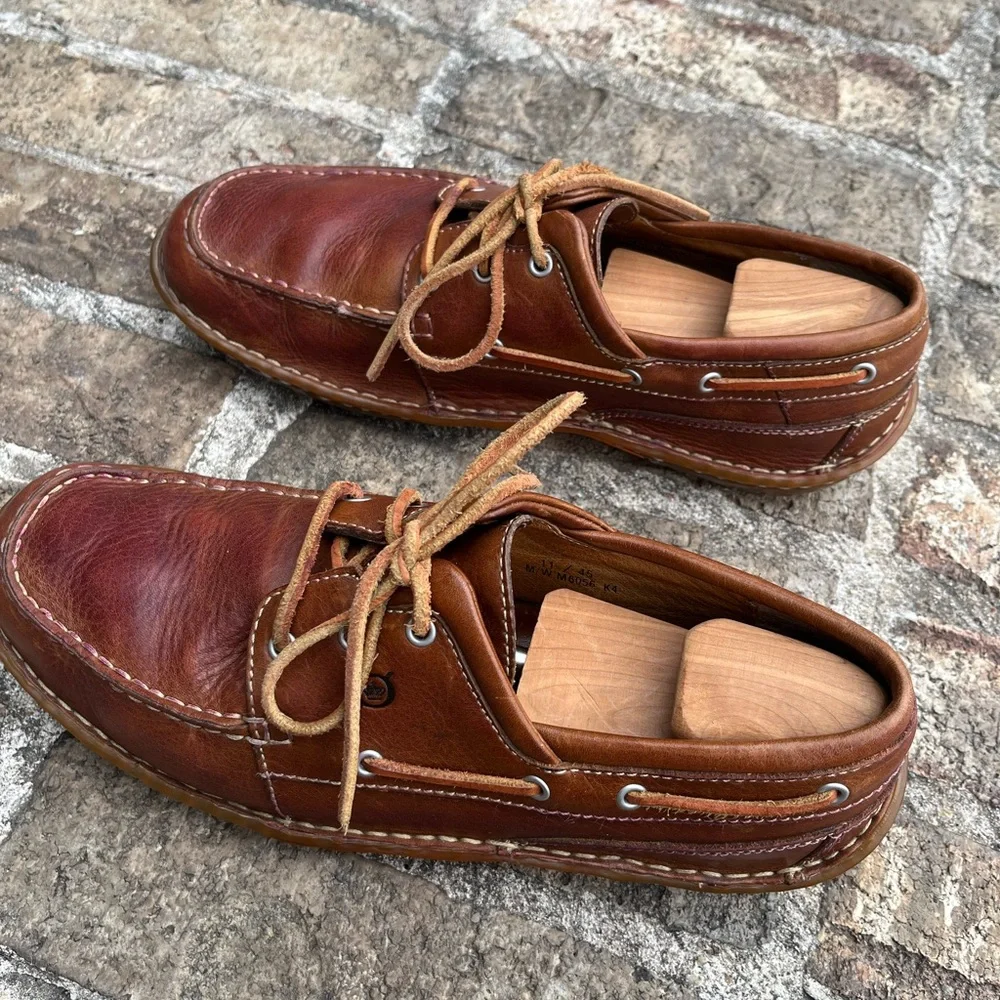 Born Wayz M6056 Men's Casual Shoes Lace Up Leather Brown Size 11/45