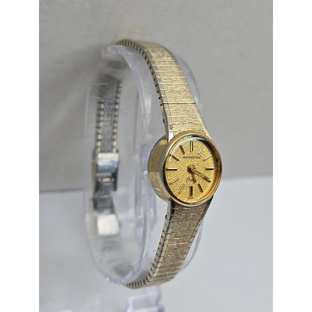 Vintage Wittnauer Womens Swiss Quartz Textured Dial 10K RGP Bracelet New Battery