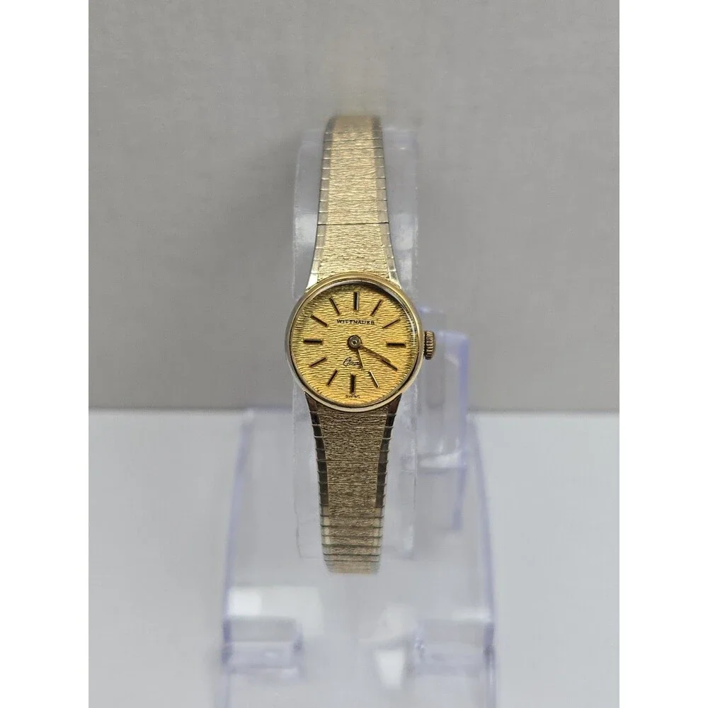 Vintage Wittnauer Womens Swiss Quartz Textured Dial 10K RGP Bracelet New Battery