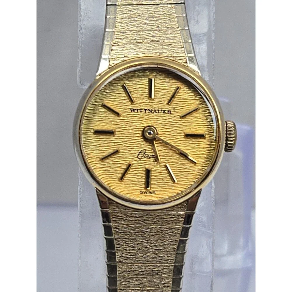 Vintage Wittnauer Womens Swiss Quartz Textured Dial 10K RGP Bracelet New Battery
