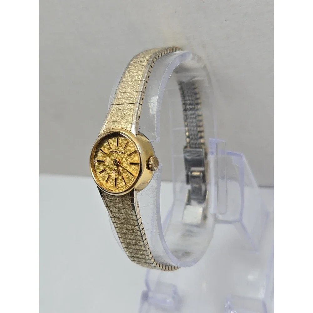 Vintage Wittnauer Womens Swiss Quartz Textured Dial 10K RGP Bracelet New Battery