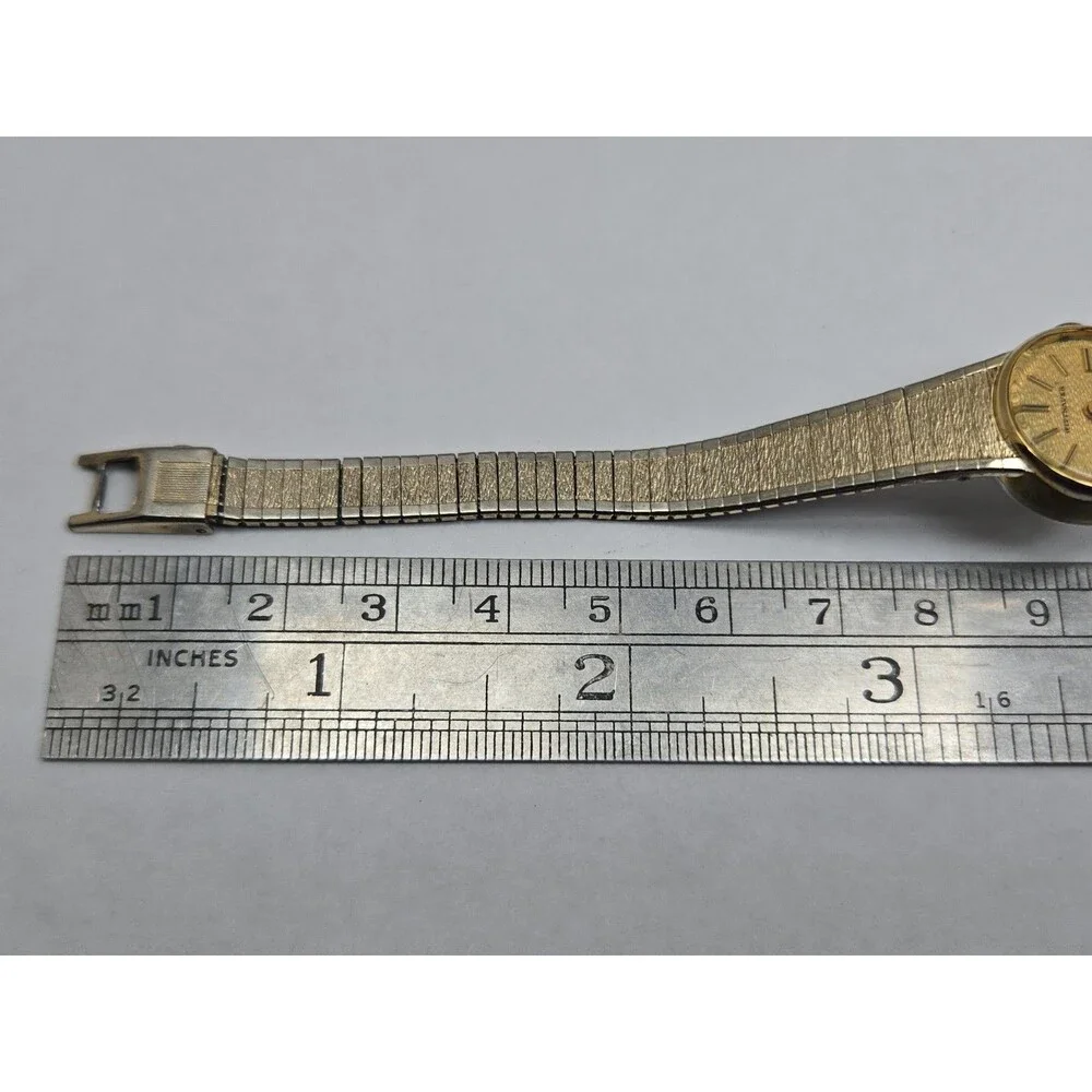 Vintage Wittnauer Womens Swiss Quartz Textured Dial 10K RGP Bracelet New Battery