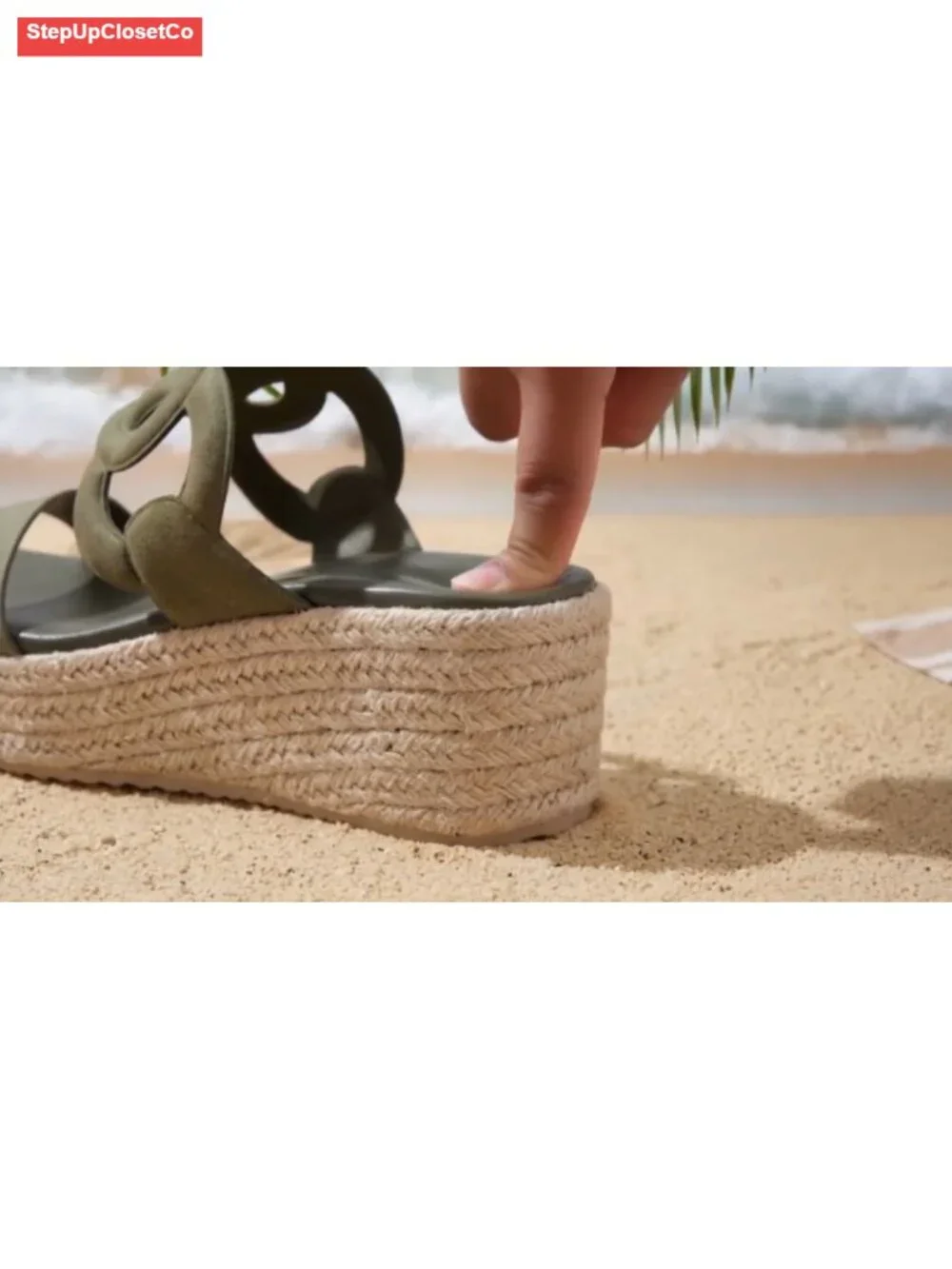 Wedge Espadrilles Sandals Slip On Platform with Memory Foam