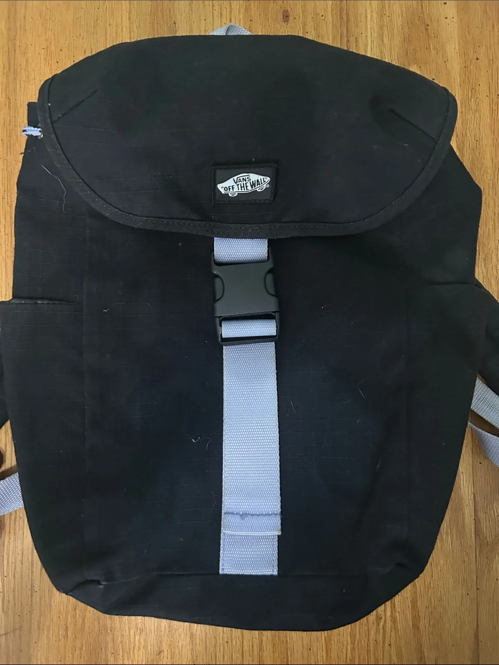 Vans Black Backpack with Light Gray Center Strap