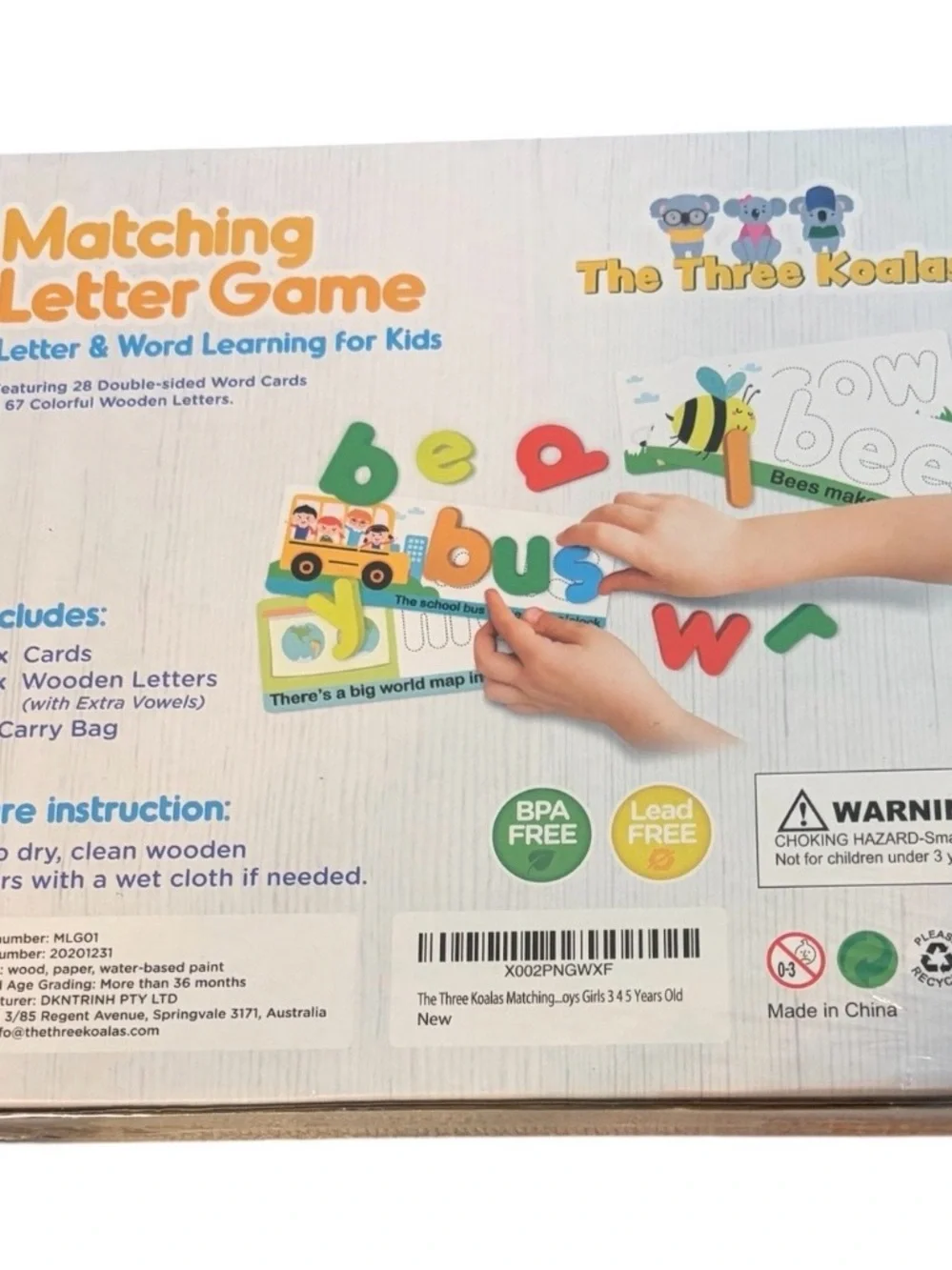 The Three Koalas Matching Letter Toy