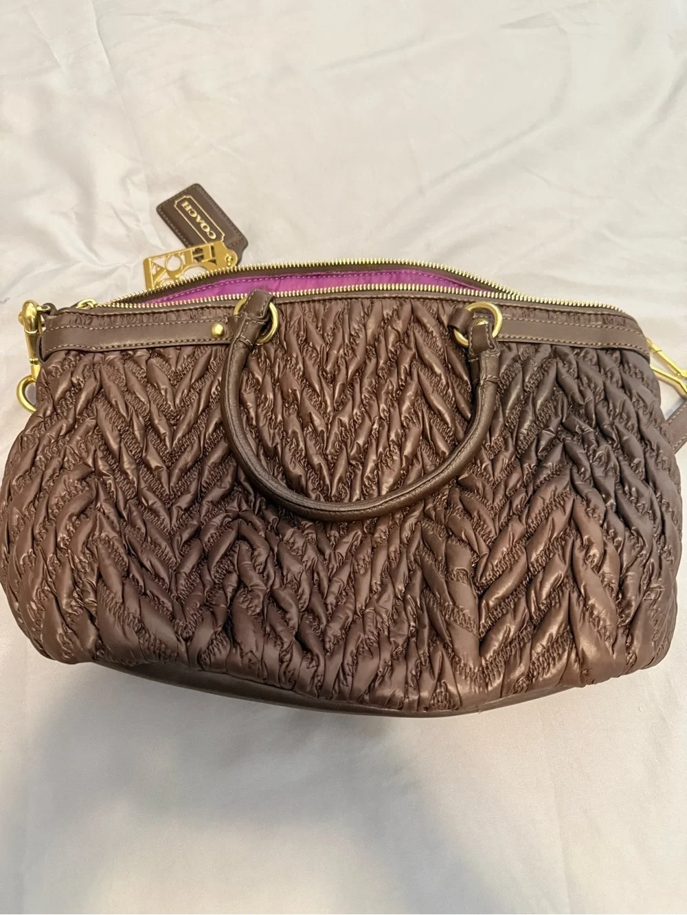 Coach brown quilted