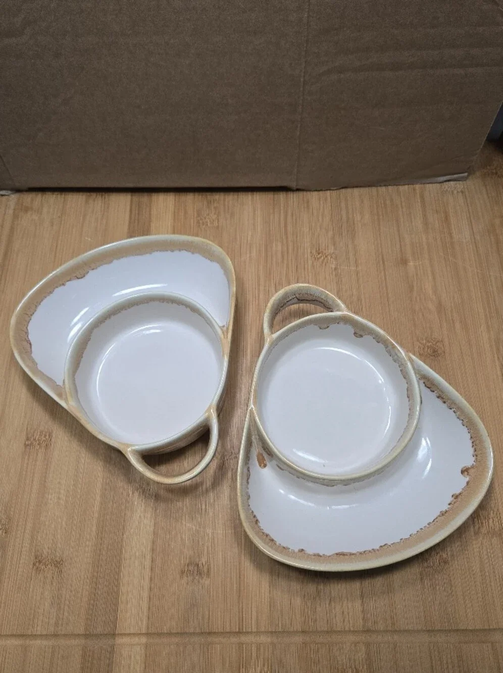 Soup Cracker Bowls –Set of 2 White Glaze Oven/Microwave Safe