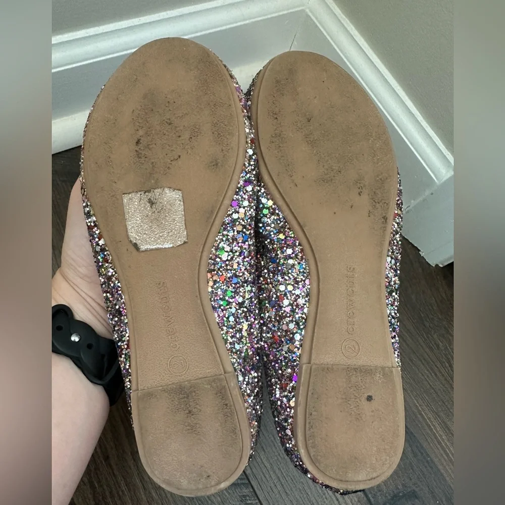 J.Crew Crewcuts Girls Glitter Multicolor Ballet Flats (Size 2)