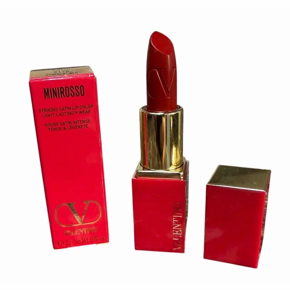 Valentino Beauty Mini Rossi Satin Lipstick 217A Ethereal Red Travel Size 2g