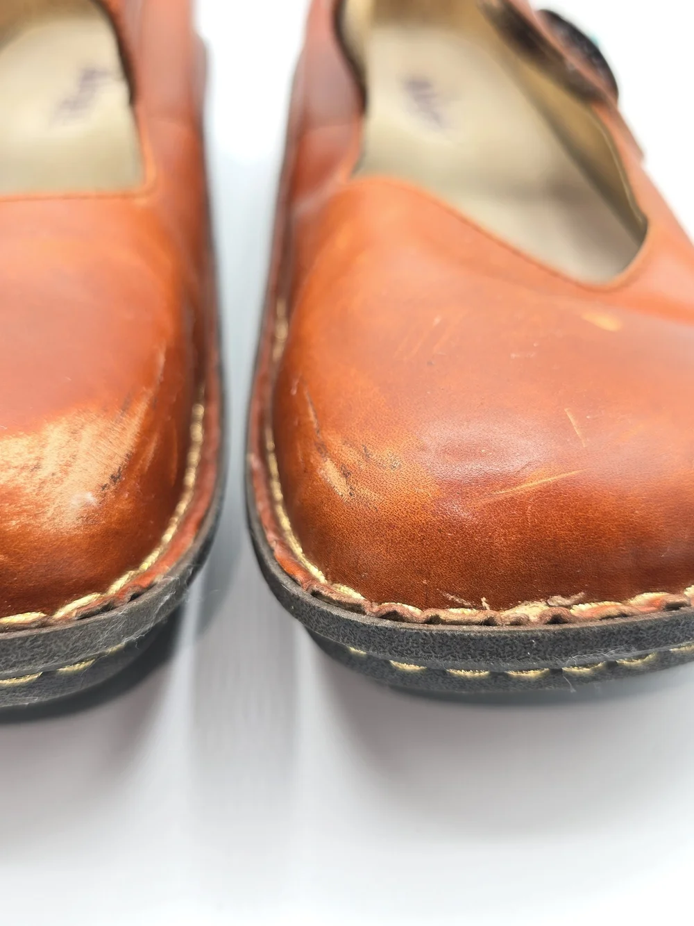 Mary Jane Shoes in Brown Leather Slip On Nursing All Day Wear Healthcare Work