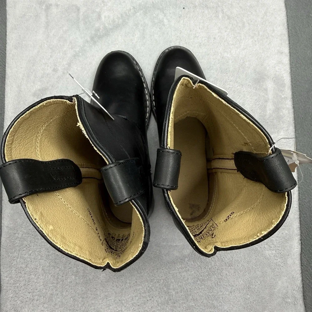 Smoky Mountain Kids Cowboy Boots Size 2 Black Leather Western New Defects
