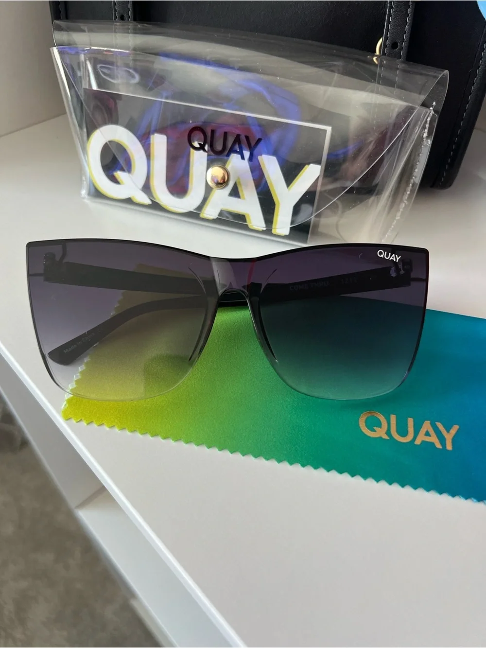 Quay Australia Black Fade Lens Cat-Eye Sunglasses