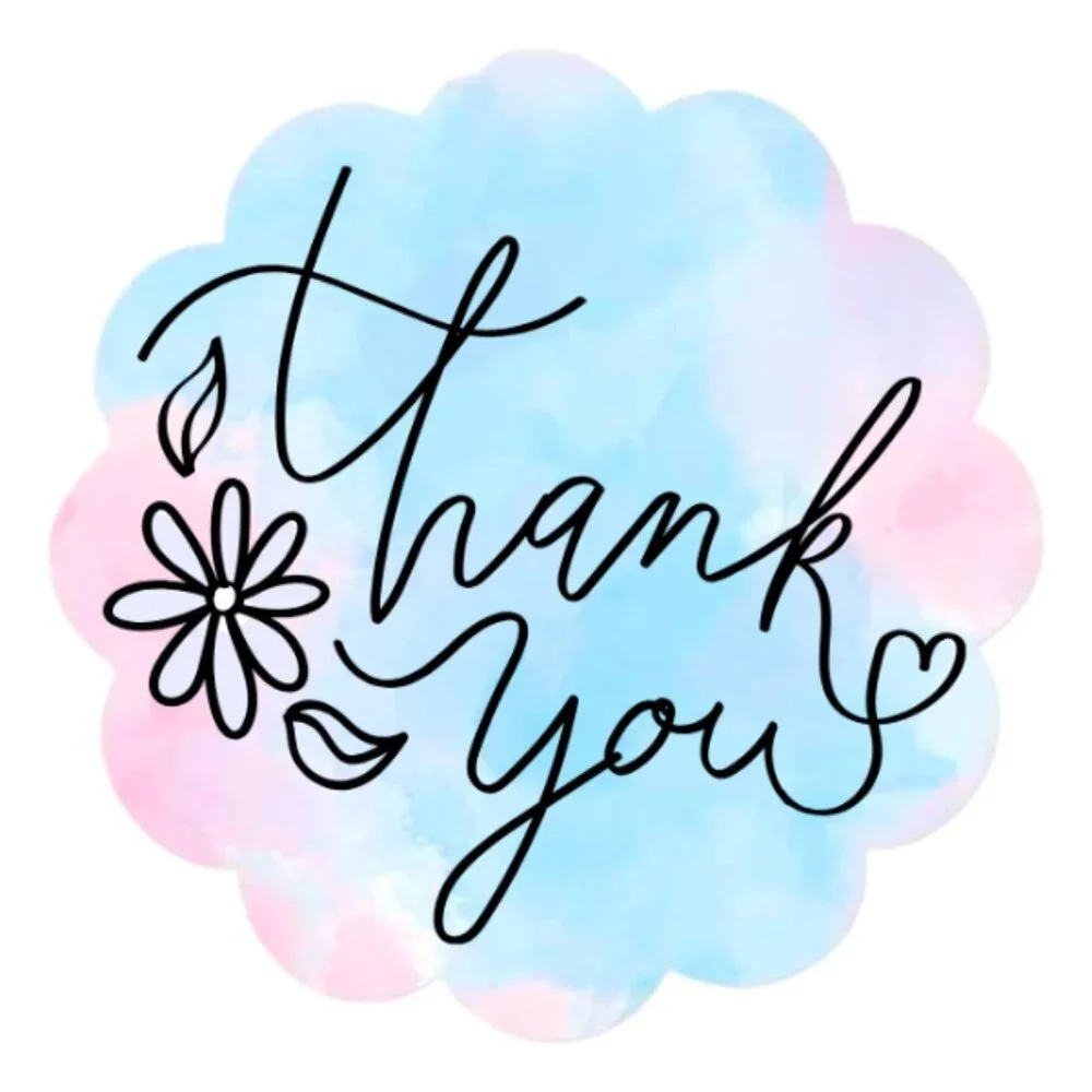 Floral Thank You Stickers for Shipping Adhesive Labels for small business 2