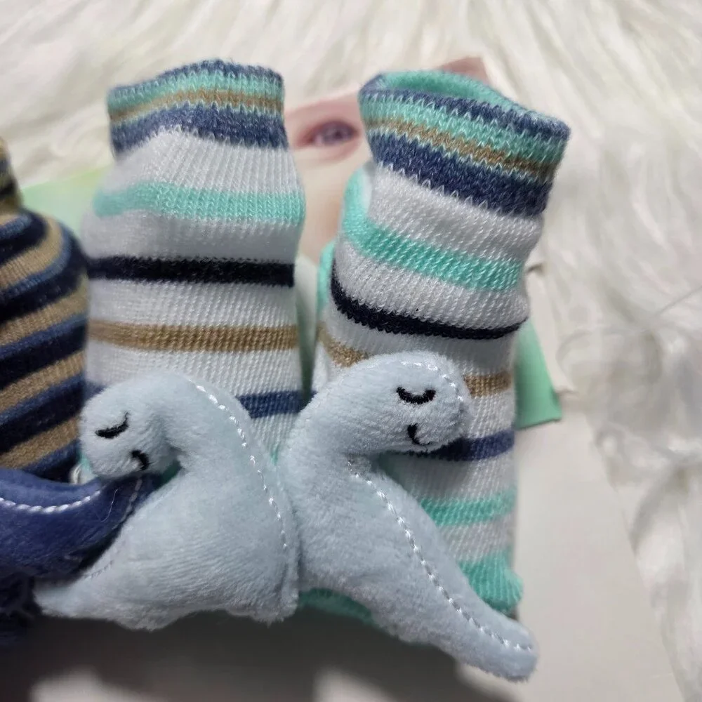 Baby Elements 3D Dino Sock Set