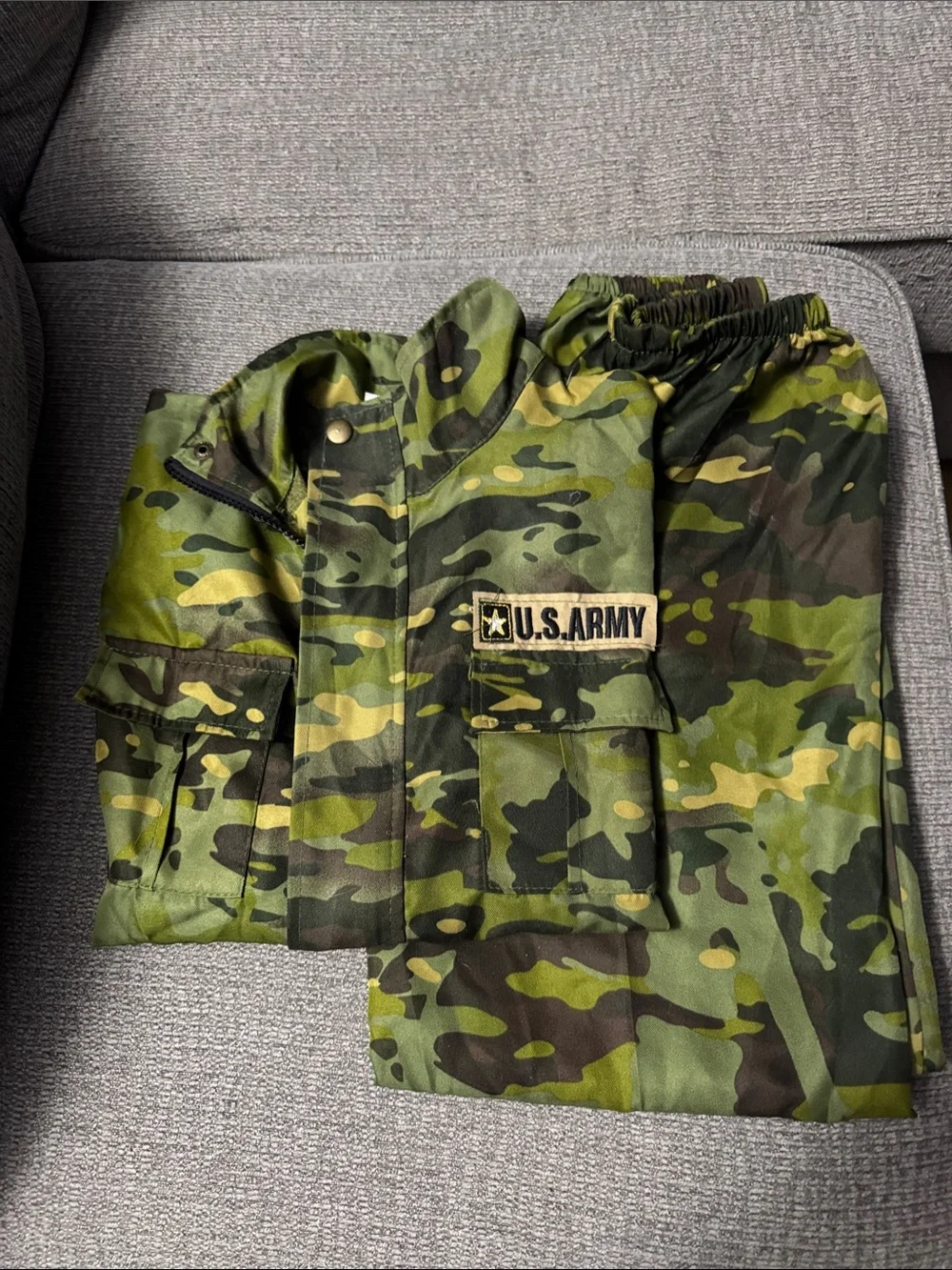 U.S. Army Green and Brown Woodland Camo Jacket & Pants Halloween Costume