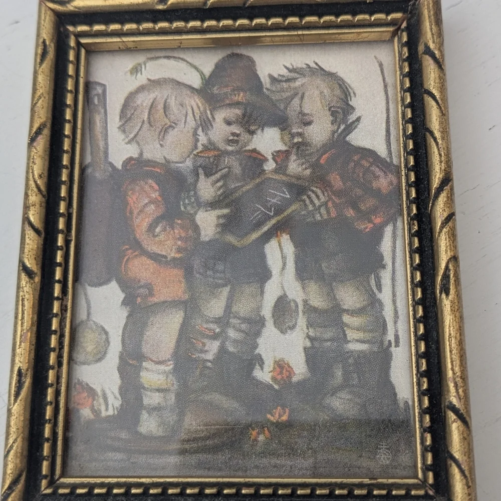 Vintage Hummel Framed Prints Set | Made in Germany Gold Tone Frames