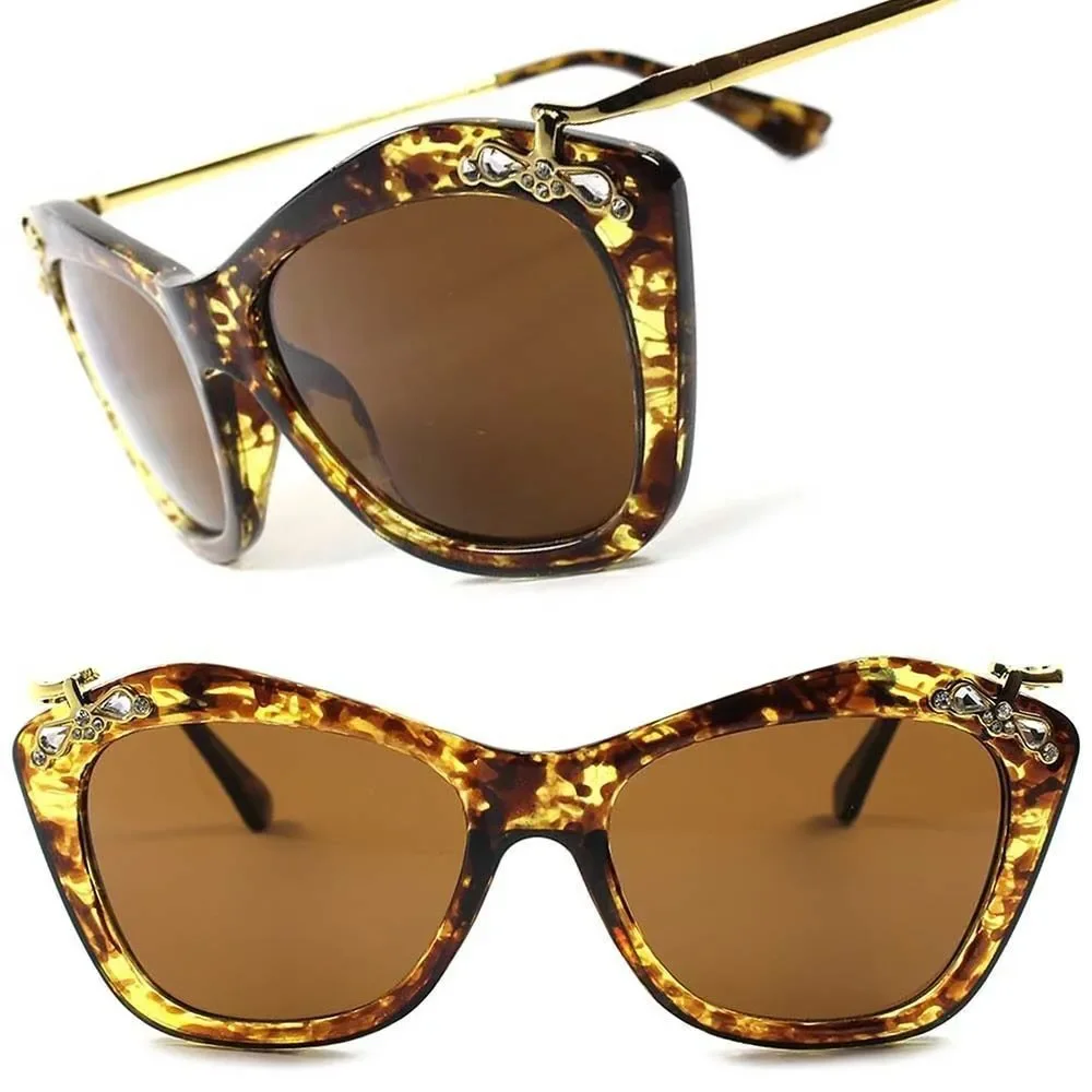 Contemporary Elegant Vintage Retro Fashion Rhinestone Womens Cat Eye Sunglasses