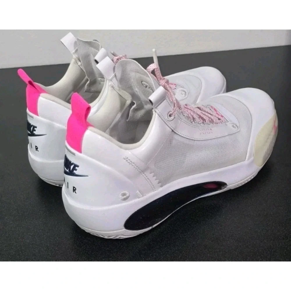 Nike Air 34 White Pink Player Issed Basketball Sneakers‎ PE Men 14 XXXIV Low EUC