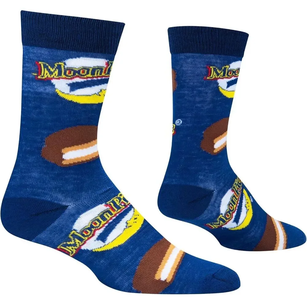 Odd Sox Unisex Moon Pie Retro Novelty Crew 80s 90s Socks Blue Brown
