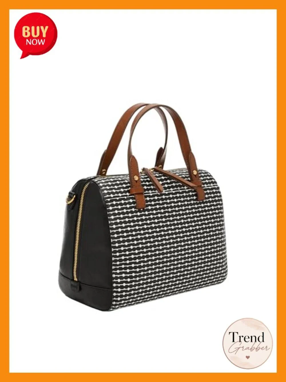 Faux Leather Satchel Purse Handbag with Zipper Closure Detachable Strap