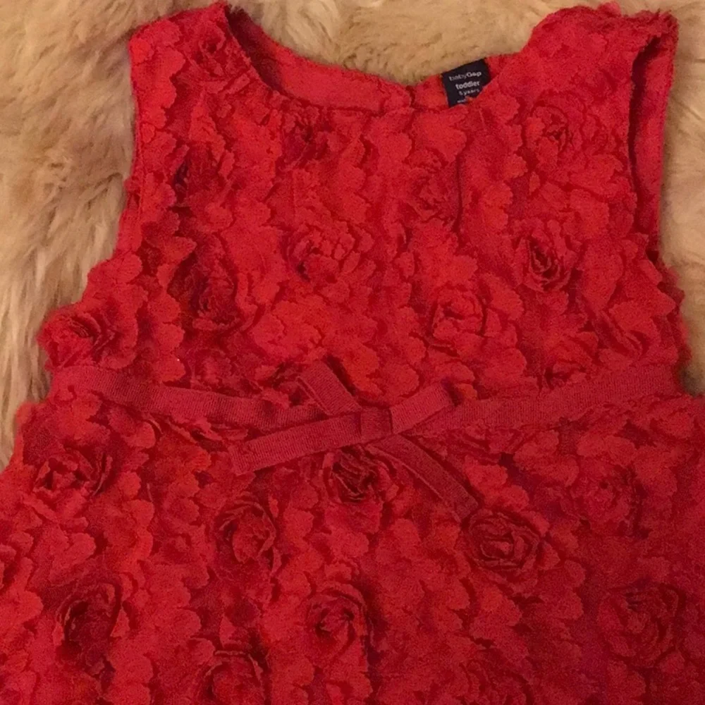 🌹Baby Gap red flower dress GUC size 5🌹