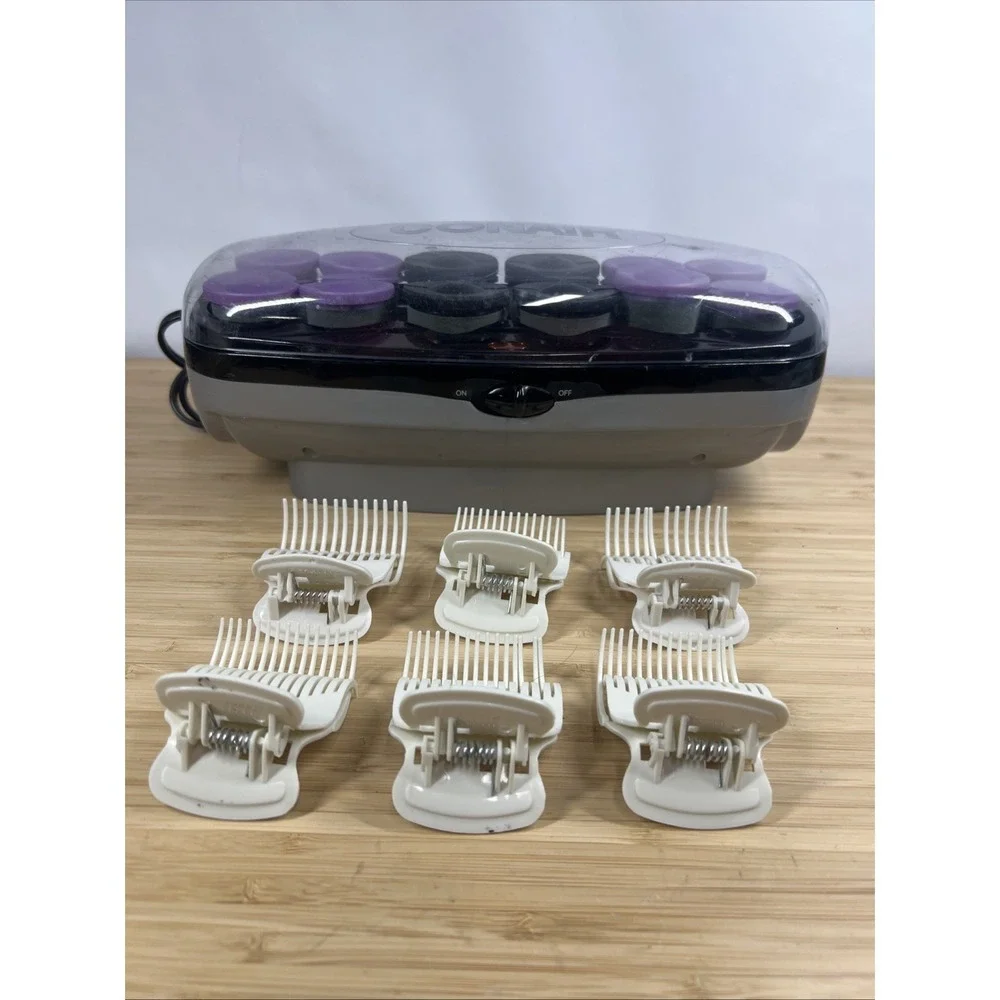 Conair CHV14JXRW Hot Rollers Set 14 Heated Curlers w/ 6 Clips Wax Core‎