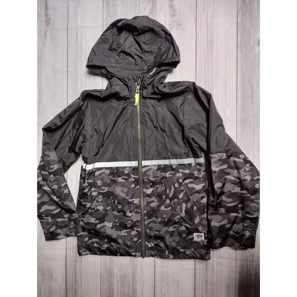 OshKosh B'gosh Kids Boys Camo Hooded Windbreaker Jacket Size‎ 8