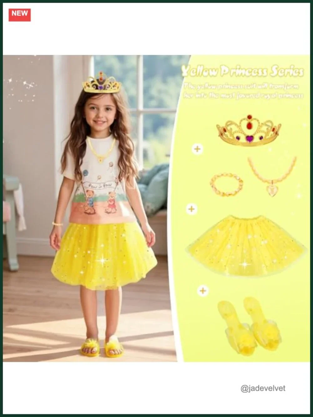 Princess Dress Up Set with Skirts, Heels, Tiaras, Jewelry, Storage Trunk