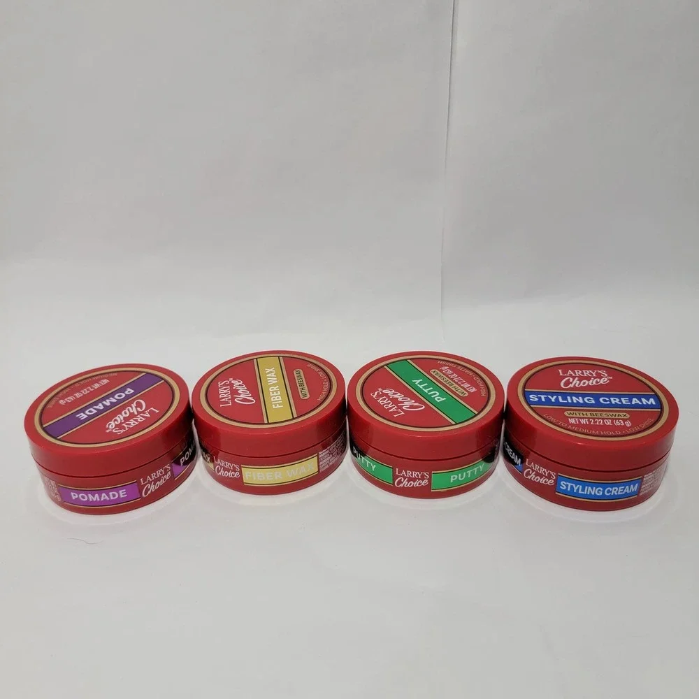 Larrys Choice Hair Set‎ 4 Pack Pomade Fiber Wax Putty Styling Cream 2.22oz