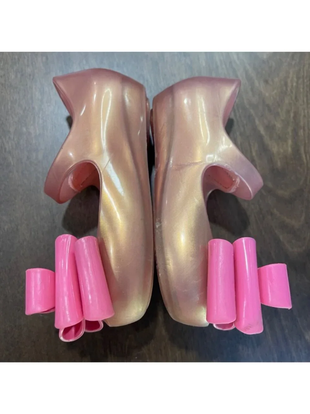 Mini Melissa Ultragirl Sweet III Big Bow Mary Jane Jelly Shoes Girls Size 7 Pink