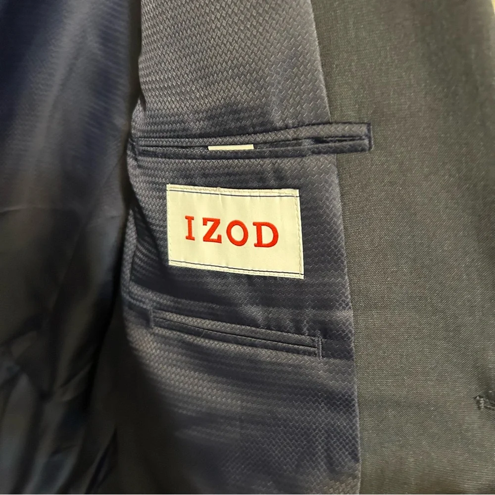 IZOD Men's Blue Classic-Fit‎ Stretch Blazer Sport Suit Coat Jacket Size 46L