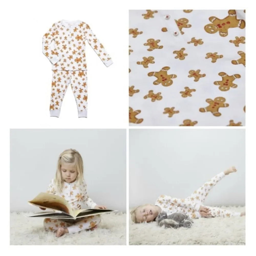 Petidoux Christmas holiday‎ gingerbread pajamas children’s size 7