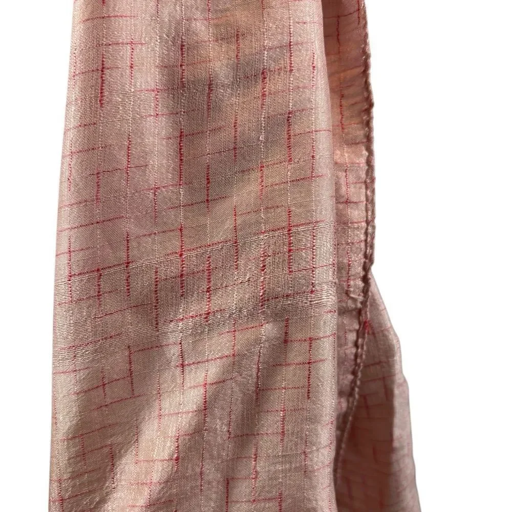 Ladies Vintage Pink Two Tone‎ 100% Silk Long Scarf