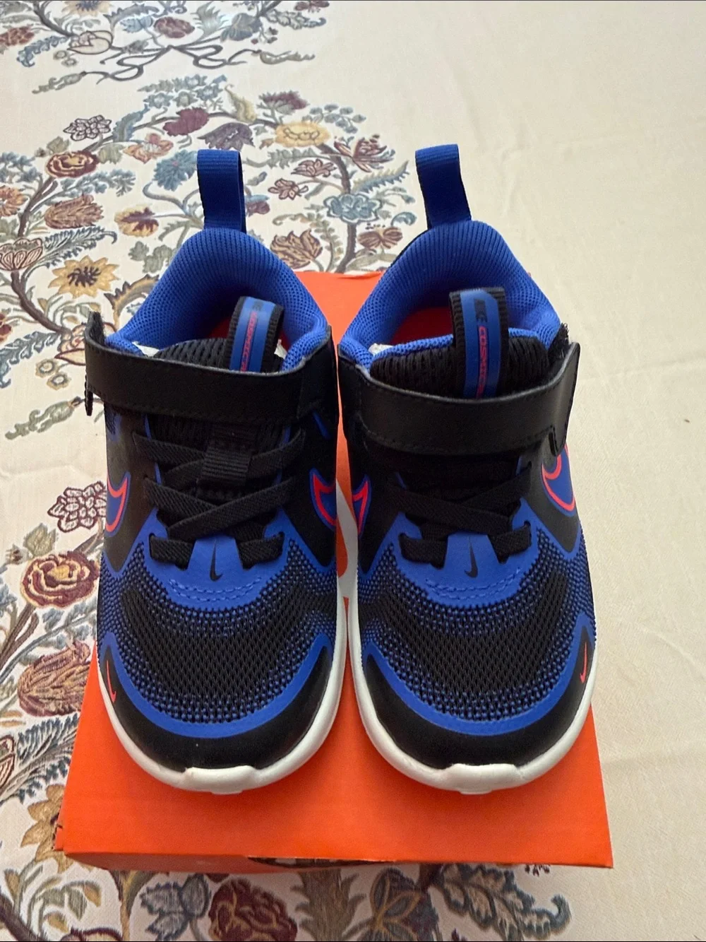 Nike Toddler Boy Cosmic Runner Sneakers in Blue Black Strap Shoe 8c